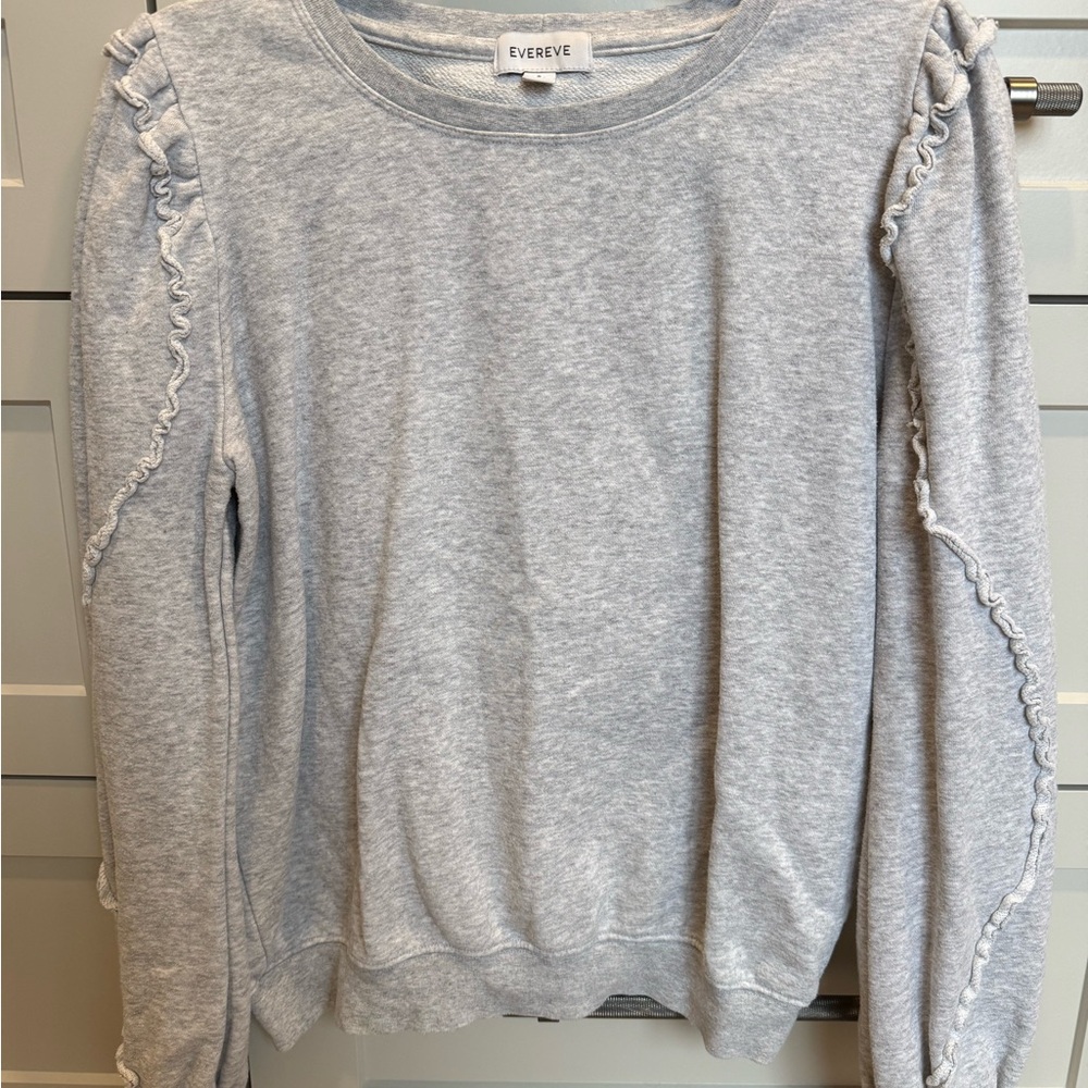 Evereve Gray Ruffle Sweatshirt
